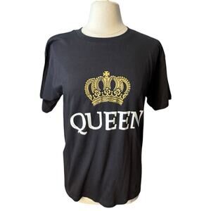Queen T-Shirt Charcoal Gray Women’s Small 100% Cotton Short Sleeve